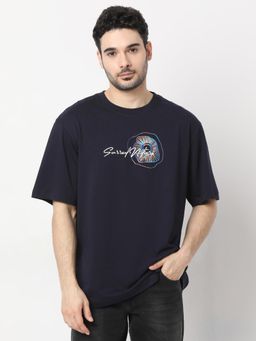 Spykar - Navy Blue Mens Comfort Fit T-Shirt