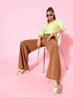 KASSUALLY - Green Twisted Crop Top