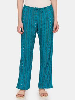 Zivame - Zellij Dreams Woven Pajama - Lake Blue