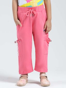 Monte Carlo - Girls Pink Solid Regular Fit Cargos