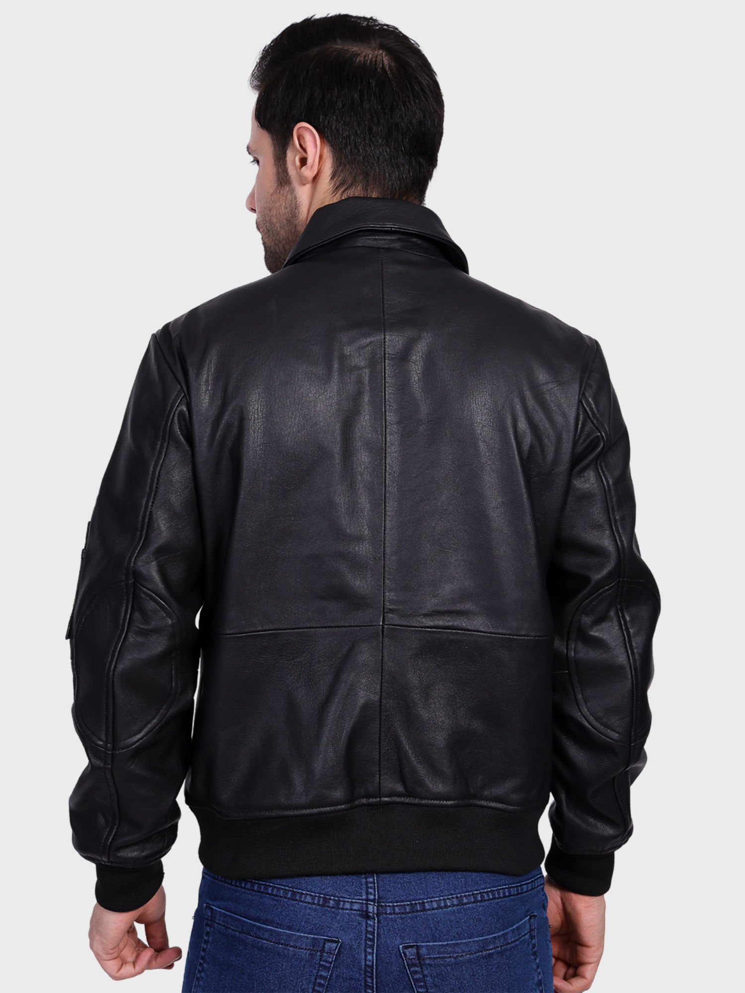 Buy Justanned Black Top Gun Leather Jacket (S) Online