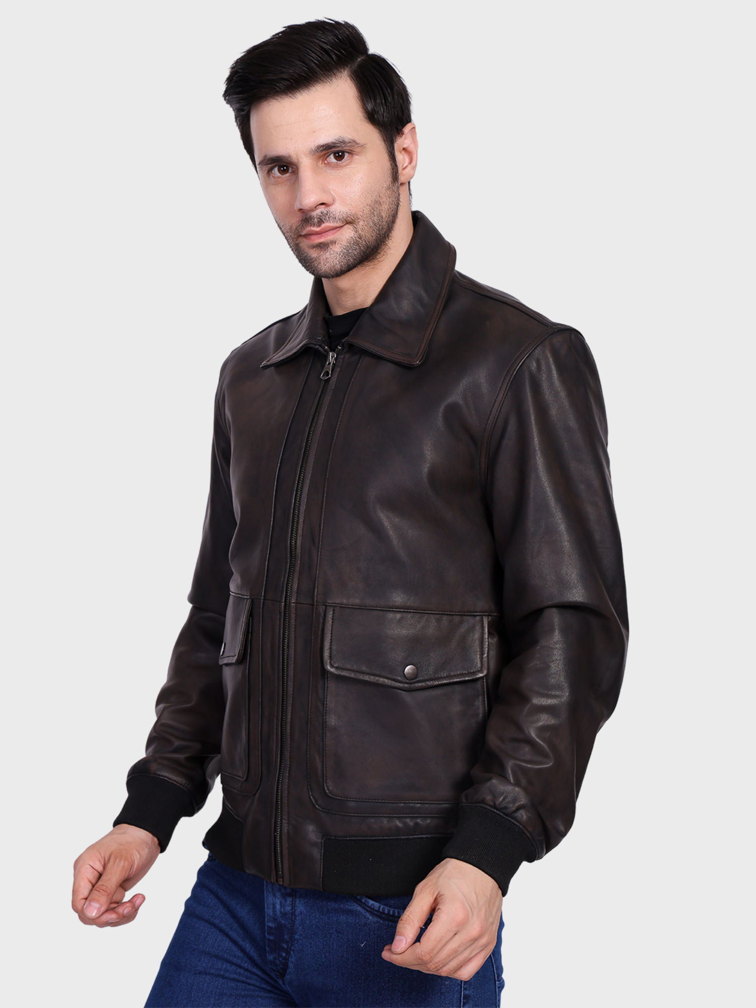 Buy Justanned Washed Lamb Leather Jacket (S) Online