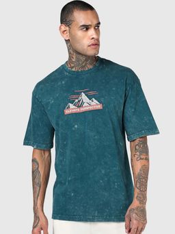 Bewakoof - Green Graphic Oversized Fit T-Shirt