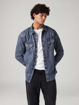 Levi's - Blue Solid Slim Fit Shirt