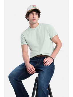 Snitch - Green Solid Regular Fit T-Shirt