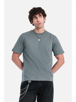 Snitch - Grey Solid Regular Fit T-Shirt