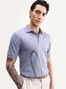 Rare Rabbit - Purple Solid Regular Fit Polo T-Shirt