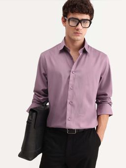 Rare Rabbit - Purple Solid Regular Fit Shirt