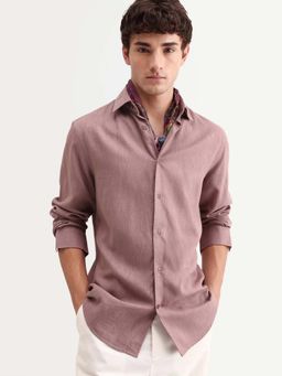 Rare Rabbit - Purple Solid Regular Fit Shirt