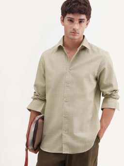 Rare Rabbit - Khaki Checks Regular Fit Shirt