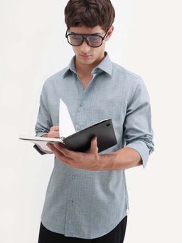 Rare Rabbit - Blue Checks Regular Fit Shirt