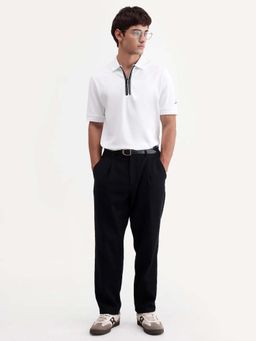 Rare Rabbit - White Solid Regular Fit Polo T-Shirt