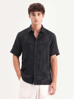 Rare Rabbit - Black Printed Regular Fit Shirt