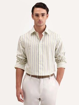 Rare Rabbit - Yellow Stripes Regular Fit Shirt