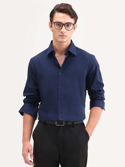 Rare Rabbit - Blue Solid Regular Fit Shirt
