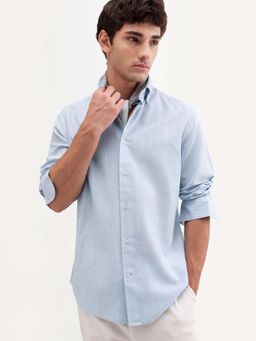 Rare Rabbit - Blue Solid Regular Fit Shirt