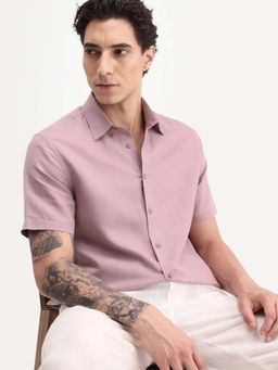 Rare Rabbit - Pink Solid Regular Fit Shirt