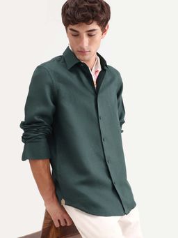 Rare Rabbit - Teal Solid Regular Fit Shirt