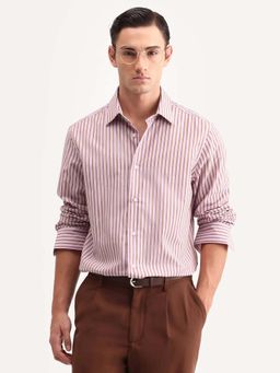 Rare Rabbit - Pink Stripes Regular Fit Shirt