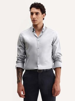 Rare Rabbit - Blue Solid Regular Fit Shirt