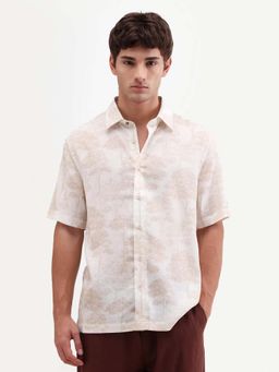 Rare Rabbit - White Printed Regular Fit Shirt