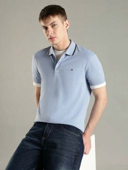 Tommy Hilfiger - Blue Solid Regular Fit Polo T-Shirt