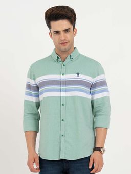 Red Tape - Green Stripes Regular Fit Shirt