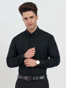Red Tape - Black Solid Regular Fit Shirt