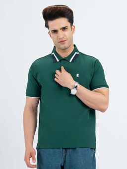 Red Tape - Green Solid Regular Fit Polo T-Shirt