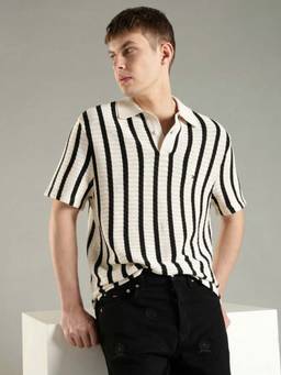 Tommy Hilfiger - Black Stripes Relaxed Fit Polo T-Shirt