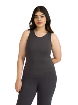 Hunnit - Zen Round Neck Tank Top with In Built Sports Bra