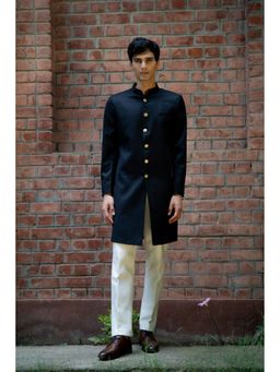TAJIRI - Nawab Black Sherwani with Pant