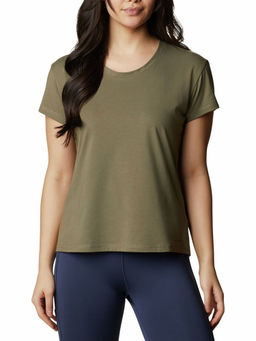 Columbia - Womens Green Omni-Wick Sun Trek Short Sleeve Tshirt