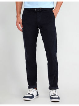 Arrow Sports - Slim Fit Corduroy Trousers Navy Blue