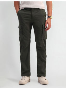 U.S. Polo Assn. Denim Co. - Solid Green Cotton Cargos Olive