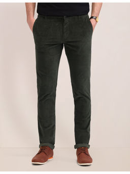 U.S. POLO ASSN. - Solid Olive Cotton Slim Trousers