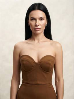 Stylia - Brown Delvra - Crop Top