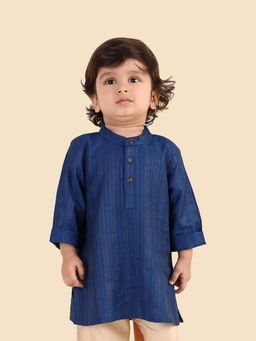 Fabindia - Blue Viscose Blend Long Kurta