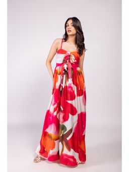 Poppi - Multicolor Zinnia Printed Maxi Dress