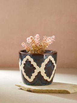 Fabindia - Blue Tarang Ceramic Floor Planters