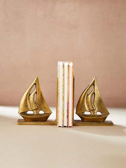 Fabindia - Golden Navik Metal Book End (Set Of 2)