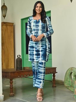 Lavanya The Label - Blue Shibori Kurta (Set of 2)