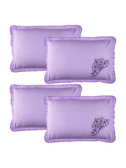 Kuber Industries - Purple Cotton Lining Embroidery Pillow Covers (Pack of 4) (29x20 Inch)