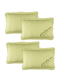 Kuber Industries - Green Cotton Lining Embroidery Pillow Covers (Pack of 4) (29x20 Inch)