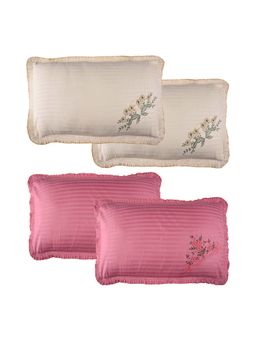 Kuber Industries - Multi-Color Cotton Lining Embroidery Pillow Covers (Pack of 4) (29x20 Inch)