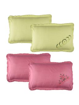 Kuber Industries - Multi-Color Cotton Lining Embroidery Pillow Covers (Pack of 4) (29x20 Inch)