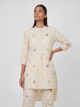 max - Women Off White Floral Embroidered Kurti