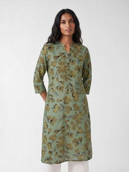 max - Women Green Floral Printed Kurta