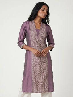 max - Women Purple Embroidered Thread Work Kurta
