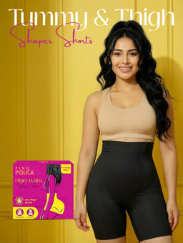 Pinq Polka - Shapewear InvisiSKIN™High-Waist High Compression Shorts Black Shaper No Rolling